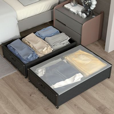 Bajo ropa de cama / juguetes Caja de almacenamiento con polea y tapa El máximo ahorro de espacio