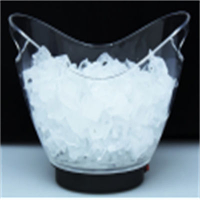 Cucharas de hielo Tongs Contenedor de cerveza de plástico grande con mangos e iluminación LED