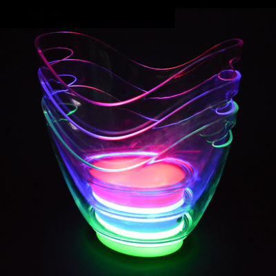 LED de forma ovalada de lujo con luz intermitente Vino Vodka Whiskey Champaña Baldes para KTV Bar Party
