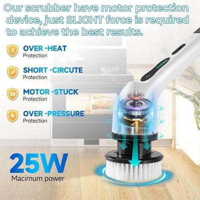 Brush de limpieza eléctrica de plástico blanco mejor vendido Scrubber de giro para limpieza profunda