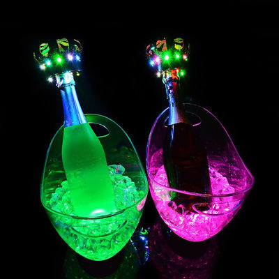 LED de forma ovalada de lujo con luz intermitente Vino Vodka Whiskey Champaña Baldes para KTV Bar Party