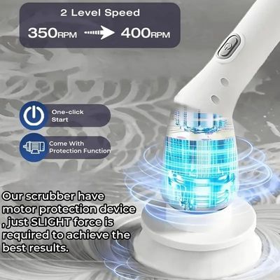 Brush de limpieza eléctrica de plástico blanco mejor vendido Scrubber de giro para limpieza profunda