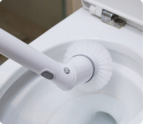 Lavadora eléctrica de baño con extensión ajustable y cepillo de limpieza blanco sin cables
