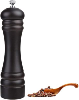 Logotipo personalizado Conjunto de molinilla manual de sal y pimienta de madera con rugosidad ajustable