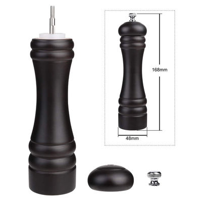 Logotipo personalizado Conjunto de molinilla manual de sal y pimienta de madera con rugosidad ajustable