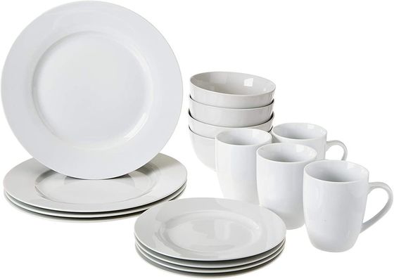 Fabricación Conjunto de placas finas de mesa redonda para comidas de porcelana de hueso blanco