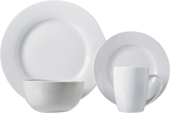 Fabricación Conjunto de placas finas de mesa redonda para comidas de porcelana de hueso blanco