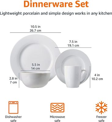 Fabricación Conjunto de placas finas de mesa redonda para comidas de porcelana de hueso blanco