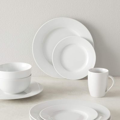 Fabricación Conjunto de placas finas de mesa redonda para comidas de porcelana de hueso blanco
