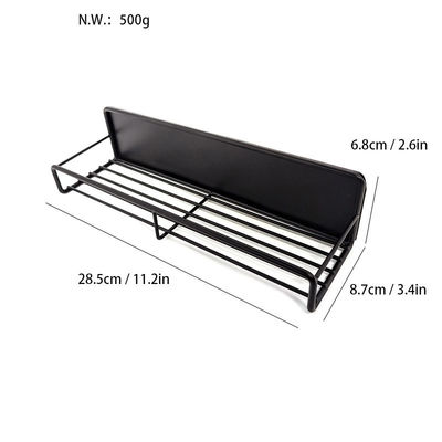 Estantes de almacenamiento de especias magnéticas de nivel único en color negro para la organización de la cocina