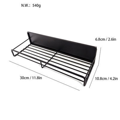 Estantes de almacenamiento de especias magnéticas de nivel único en color negro para la organización de la cocina