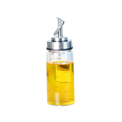 Botella de aceite de apertura y cierre automática para la cocina de vidrio de alto borosilicato 6.4 * 25cm