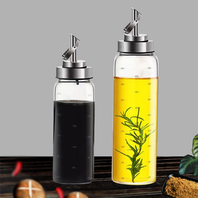 Botella de aceite de apertura y cierre automática para la cocina de vidrio de alto borosilicato 6.4 * 25cm
