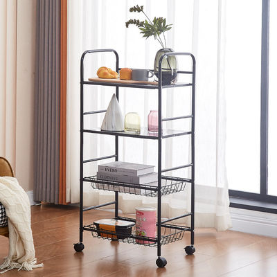 Organizador de almacenamiento de cocina de estante no plegable de nivel 5 con diseño de rodadura giratoria estable