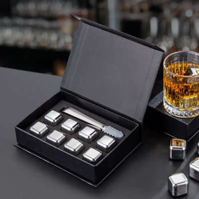 Conjunto de 8 PCS de cubos de acero inoxidable con caja de regalo Tong y EVA