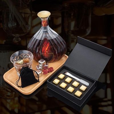 Conjunto de 8 PCS de cubos de acero inoxidable con caja de regalo Tong y EVA