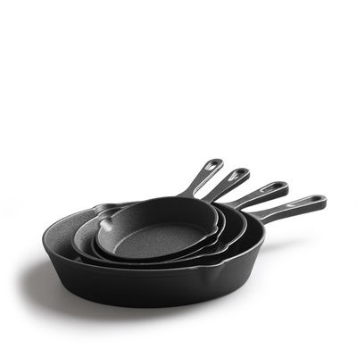 Panela de hierro fundido 9-30cm Skillet pre-sazonada para las necesidades de cocina al aire libre en interiores