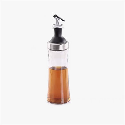 Jarrón de aceite de vidrio de alto borosilicato para el hogar con boca curva y medición de control de aceite