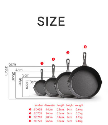 Artículos de cocina no adhesivo de hierro fundido pre-sazonado con calderas negras sostenibles para el exterior