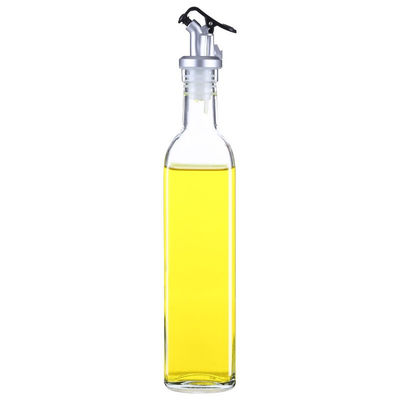 Otras herramientas de cocina Cuadrada Botella de aceite de vidrio blanco alto con boquilla de logotipo personalizado