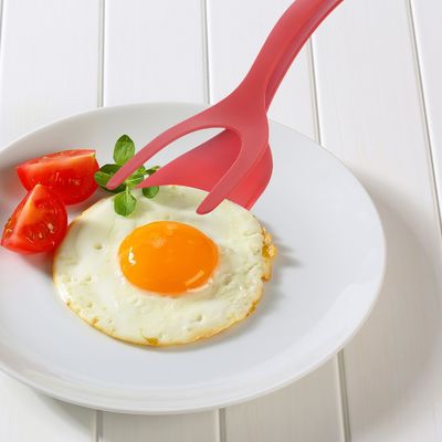 Herramientas de frutas y verduras tipo 2 en 1 espátula Tong material PPA agarre y pinza de huevo