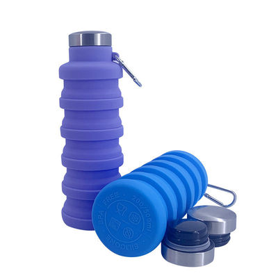 Diseño retráctil Botella de agua deportiva de silicona de gran capacidad para actividades al aire libre