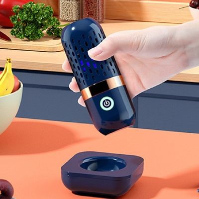 Limpiador de alimentos de forma de cápsula con batería inalámbrica para hogares pequeños Color azul oscuro