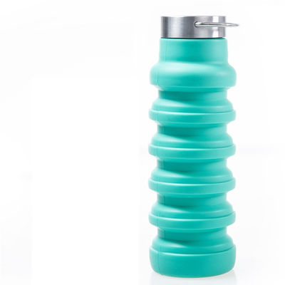 Diseño retráctil Botella de agua deportiva de silicona de gran capacidad para actividades al aire libre
