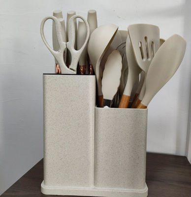 Utiliarios de cocina de silicona Conjunto de 19 Pcs Herramientas de cocina con accesorios de mango de madera