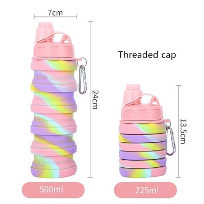 Botella de agua portátil para ejercicios físicos y montar en bicicleta Camuflaje creativo Taza plegable de silicona