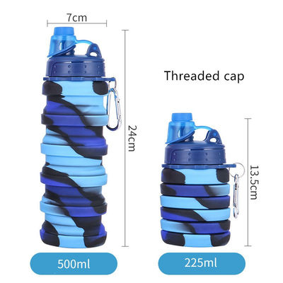 Botella de agua portátil para ejercicios físicos y montar en bicicleta Camuflaje creativo Taza plegable de silicona