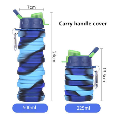 Botella de agua portátil para ejercicios físicos y montar en bicicleta Camuflaje creativo Taza plegable de silicona