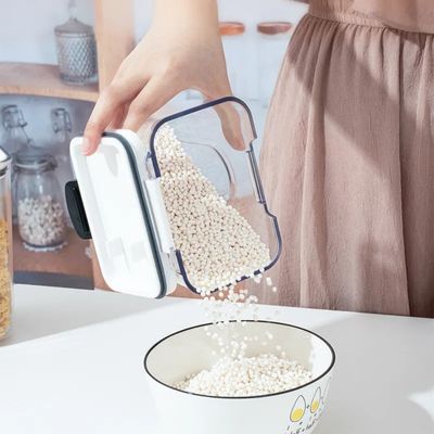 Contenedores de almacenamiento de alimentos de plástico de tipo de cocina de pie transparente hermético 4pc