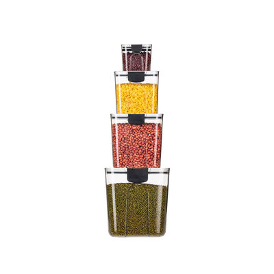 Contenedores de almacenamiento de alimentos de plástico de tipo de cocina de pie transparente hermético 4pc