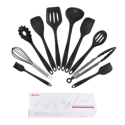 Set de utensilios de cocina de restaurante de 10 piezas con mango y tabla de corte de gel de silicio