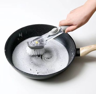 Herramientas de cocina Cepillos de limpieza 2 en 1 Cepillo de lavado de platos con mango largo y esponja