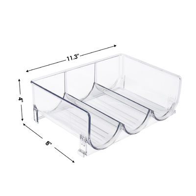 Estante de organizador de vinos y bebidas PET para el armario de cocina, el refrigerador, el portabotellas de plástico