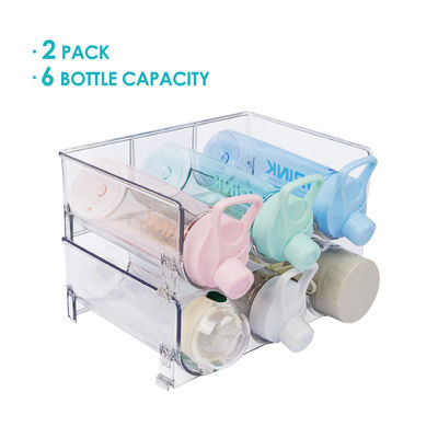 Estante de organizador de vinos y bebidas PET para el armario de cocina, el refrigerador, el portabotellas de plástico