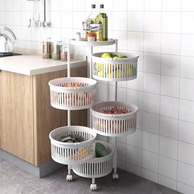 Estante de cocina giratorio de material metálico de diseño multifuncional PP para almacenamiento en el hogar