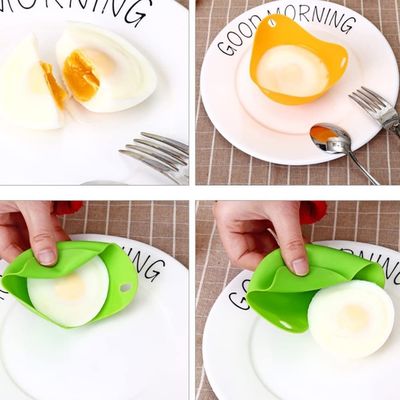 Logotipo personalizado Silicona Microondas de huevo Tazas de cazador furtivo para huevos perfectos de 9cm de diámetro