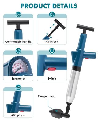 Pulsador de inodoro de acero inoxidable manual multifunción para limpieza de drenaje sostenible