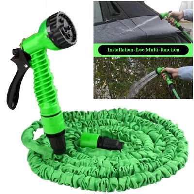 Riego hecho simple Extensible Magic Flex calefacción manguera de jardín 25-200FT con pistola de pulverización
