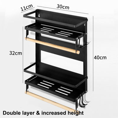 Organizador de refrigerador magnético de 4 niveles para porta toallas de papel de cocina 5 ganchos y capacidad de 2,6 kg
