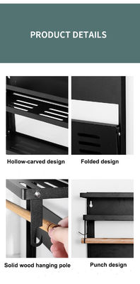 Organizador de refrigerador magnético de 4 niveles para porta toallas de papel de cocina 5 ganchos y capacidad de 2,6 kg