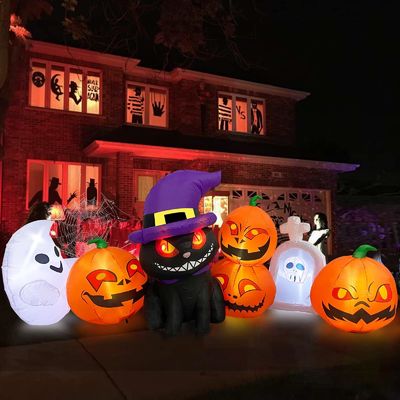 Cucana inflada de Halloween de plástico Cucanas de lápida con LEDs Perfecto para Halloween