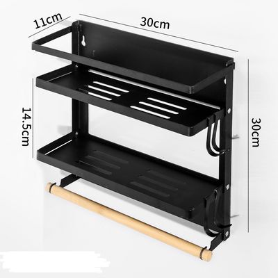 Organizador de cocina de imán Porta toallas de papel Estante de metal Estante de almacenamiento de especias Estante frigorífico