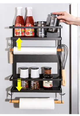 Organizador de cocina de imán Porta toallas de papel Estante de metal Estante de almacenamiento de especias Estante frigorífico