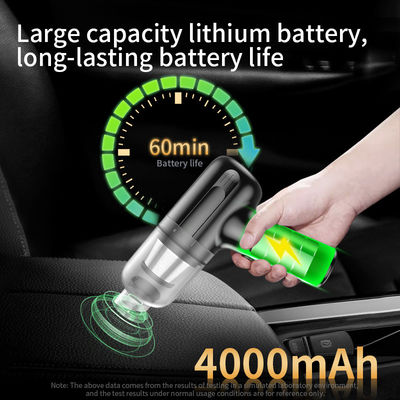 Aspiradora portátil inalámbrica de 90w 9000PA con motor sin escobillas y fuente de alimentación USB