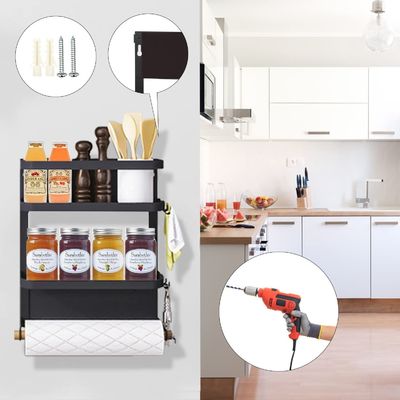 Estantes de almacenamiento Estantes de metal Estante de la nevera Estante magnético de especias Organizador para refrigerador