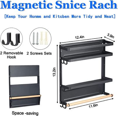 Estantes de almacenamiento Estantes de metal Estante de la nevera Estante magnético de especias Organizador para refrigerador